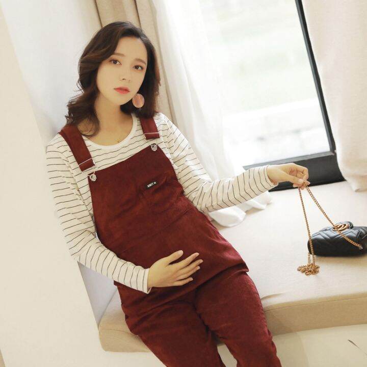 pregnant-women-jumpsuit-maternity-corduroy-casual-pants-spring-and-autumn-overalls-roupa-gestante-trousers