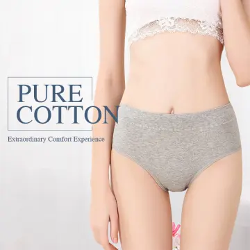 Buy Mid High Black Cotton Panties For Women Plus Size online