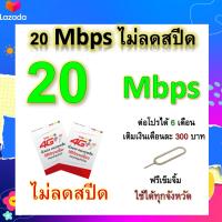 ซิมโปรเทพ 20 Mbps ไม่ลดสปีด เล่นไม่อั้น โทรฟรีทุกเครือข่ายได้ แถมฟรีเข็มจิ้มซิม