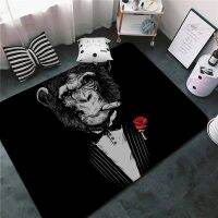 Funny Monkey Trippy Hippy Gorilla Cool Animal Doormat Rugs For Living Room Bathroom Kitchen Rug Anti-Slip Flannel Mat Carpets