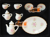 Mini Dollhouse Mini furniture accessories Jiaofen color rose tea sets of 8 sets of aesthetic
