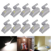 10PCS Auto Sensor LED โคมไฟบานพับด้านในตู้ไฟเหนี่ยวนำตู้เสื้อผ้าตู้ Light ห้องนอนห้องครัวประตูตู้เสื้อผ้า Night Lamp