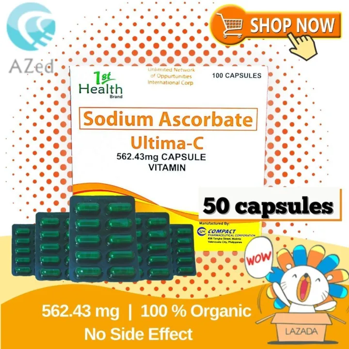 ULTIMA C 50 Capsules, Pampataba na Vitamins, ORIGINAL Multivitamins, 562.43mg, Sodium Ascorbate