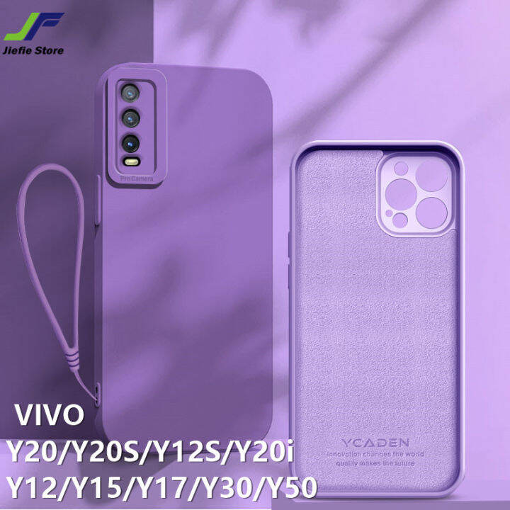 jiefie-สำหรับ-vivo-y20-y20s-y12s-y20i-y12-y15-y17-y30-y50-liquid-ซิลิโคนโทรศัพท์กรณีนุ่ม-tpu-anti-fouling-กันกระแทกป้องกันโทรศัพท์-ฟรีเชือกเส้นเล็ก