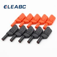 ❇✶☃ 10Pcs Red/Black Safety Fully Insulated 4mm Male Stackable Banana Plug Connector