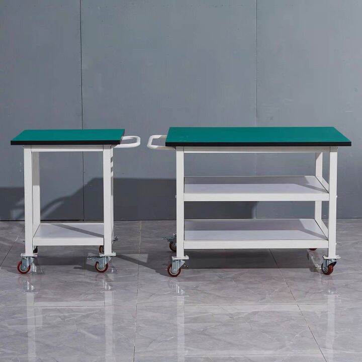 cod-anti-static-workbench-movable-double-layer-three-layer-wheeled-trolley-activity-packaging-test-bench-turnover-car