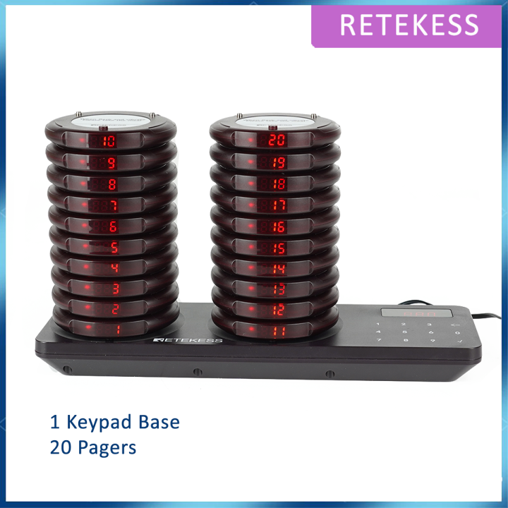 Retekess TD163 Pager System,Restaurant Buzzers Long Range,Set Vibration
