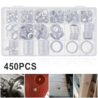 450 pieces aluminum washer fastening ring flat metal  18 washers different sizes  various washer hardware accessories Nails Screws  Fasteners