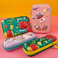 ∋☒┋ 3D stereo cute pencil case School stationery box EVA cartoon pen case for children pen box Dinosaur Animal pen bag big box gifts