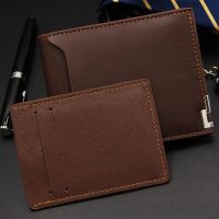 Men Wallet Leather Card Holder Fashion New Card Purse Fashion Multifunction for Credit Cards Male Iron Edge Billetera Hombre