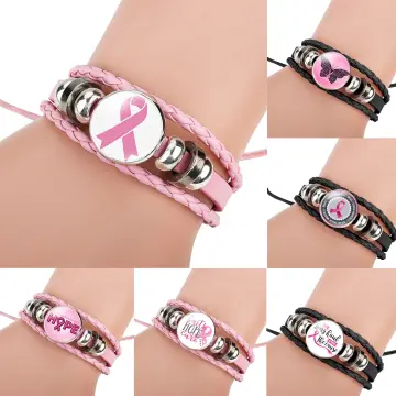 Pink Purple Teal (Thyroid Cancer) Ribbon Charm Bracelet - Fu** Cancer –  Rock Your Cause Jewelry