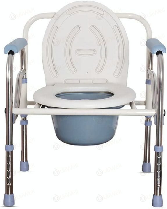 เก้าอี้นั่งถ่าย-เก้าอี้ขับถ่ายแบบพกพาพับได้ข้างเตียงห้องน้ำกระโถนเก้าอี้ห้องน้ำเก้าอี้ผู้สูงอายุคนพิการกันลื่น-ชักโครกเคลื่อนที่ผู้สูงอายุ-น้ำหนักเบาไม่เป็นสนิม-หญิงตั้งครรภ์-เก้าอี้ขับถ่าย-ที่นั่งส้ว