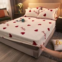 【hot】！ JUSTCHIC 25CM Mattress Cover Cashmere Thicken Bed Sheet Fitted Sheets Dust Protector