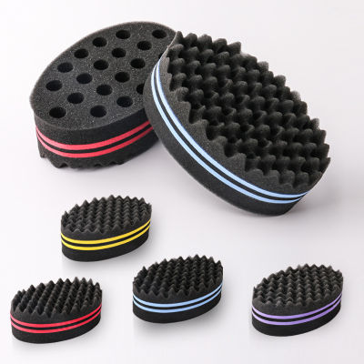 【CW】Oval Double Sides Magic Twist Hair Brush Sponge Brush For Natural Afro Coil Wave Dread Sponge Brushes Hair ids iding Hair