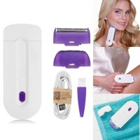 ZZOOI New Professional Painless Hair Removal Laser Touch Epilator Kit USB Rechargeable Mini Face Leg Bikini Hand Shaver Hair Trimmer