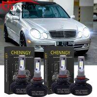 สำหรับ Mercedes-Benz E-Class (W211) ปี2003-2009-หลอดไฟหน้า LED ไฟต่ำสูง12-24V 6000K สีขาว (2คู่)