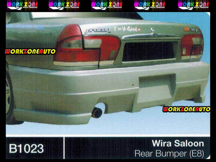 B1023 Proton Wira Saloon Fiber Rear Bumper (E8) Body kit Bodykit | Lazada