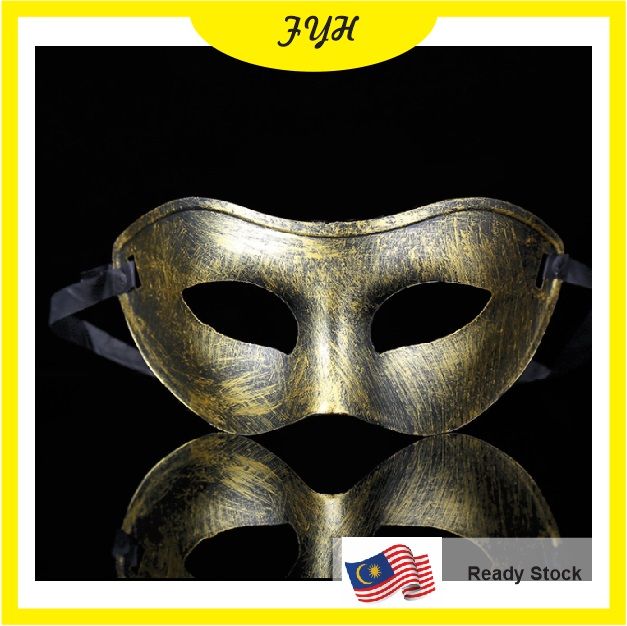 ⚡READY STOCK⚡ Masquerade Mask Men Party Mask Half Silver/ Gold Party ...