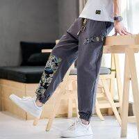 [COD] 2022 Chinese Personalized Matching Buckle Pants Mens Wide Leg Nine Beamed Foot Harem