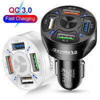 Quick Charge QC3.0ที่ชาร์จแบตในรถอะแดปเตอร์ไฟรถยนต์Fastชาร์จเครื่องชาร์จเดินทางสำหรับiPhone 12 Xiaomi Poco X3 Nfcซัมซุงโน้ต20 Huawei P40โทรศัพท์4ยูเอสบีชาร์จไวCharger