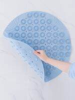 1pc Round PVC Bath Mat Non-slip Textured Surface With Drainage Holes Shower Mat Massage Foot Mat Bathroom Accessories Sets