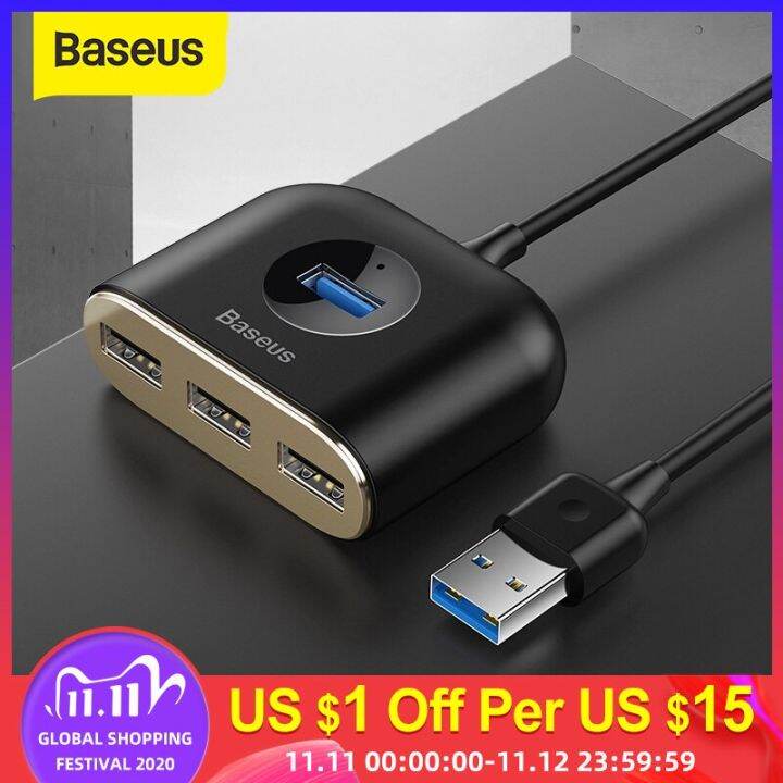 2023-new-jhwvulk-baseus-ฮับ-usb-4-in-1เป็น-usb-3-0สำหรับ-macbook-pro-air-ตัวแยก-usb-4พอร์ต-type-c-ฮับสำหรับ-huawei-matebook-อุปกรณ์คอมพิวเตอร์