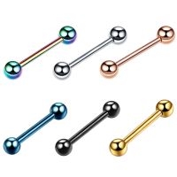 1PC Titanium Anodized Tongue Rings Piercing Colorful Tongue Barbell Rings Stainless Steel Nipple Barbell Body Fashion Jewelry Body jewellery