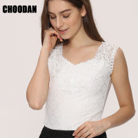 Tank top Women Fitness Elegant Flower Embroidery Lace Blouse 2018 New Fashion Summer Tube Top Sleeveless Shirt Clothing For Lady