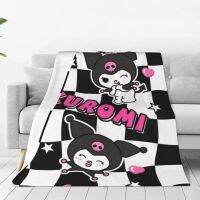 Sanrio Kuromi ผ้าห่มเครื่องปรับอากาศไมโครไฟเบอร์ผ้ากำมะหยี่นุ่มอบอุ่นและสะดวกสบายผ้าห่มปูเตียงห้องนอนโซฟา