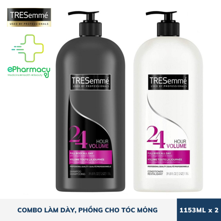 BIGSIZE] COMBO Dầu Gội Xả TRESemme 24H Volumizing For Fine Hair làm dày  phồng cho tóc mỏng 1153MLx2 