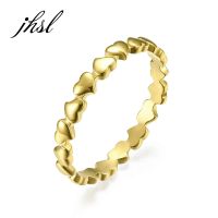 【CC】 JHSL Brand 3mm Luxury Wedding Rings Gold Color US size 5 6 7 8 9 10