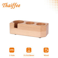 Wooden Coffee Filter Tamper Stand Non-Slip Mat Coffee Maker Support Base Rack Coffee Accessories For Barista 3 Hold