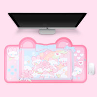 【CW】Extra Large Kawaii Gaming Mouse Pad Cute Pas Pink Frog Green XXL Desk Mat Water Proof Nonslip Laptop Desk Accessories