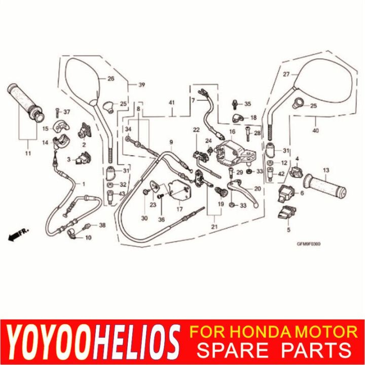 yoyoohelios-อะไหล่มอเตอร์ไซค์เอลต์110ชุดสวิตช์สำหรับฮอนด้าสกูตเตอร์มืออาชีพ