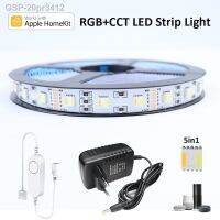 ☢☒♧ชุด20pr3412 5in1ไวไฟ RGBCW Strip 12V 1M 2M 3M 4M 5M RGB CCT Flexível Dimmable Lâmpada Siri Controle De Voz