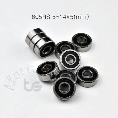 Bearing 605RS 10 Pieces 5x14x5(mm) free shipping chrome steel rubber Sealed High speed Mechanical equipment parts