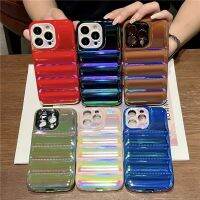 แฟชั่นเกาหลี INS เปลี่ยนสีออโรร่าสีหนา TPU เคสโทรศัพท์สำหรับ Iphone 13 12 11 Pro Max 3D เลนส์ PC กันกระแทกฝาหลัง