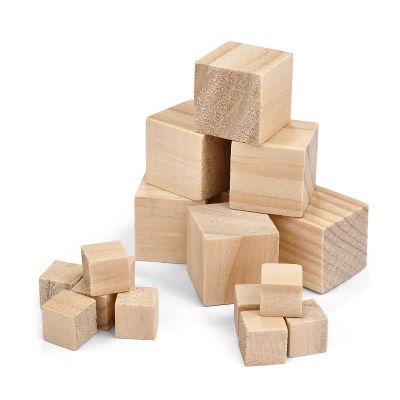 【YF】 10/15/20mm Unfinished Wooden Cubes Square Blocks Ornaments For Crafts Alphabet Number Or Puzzles Making