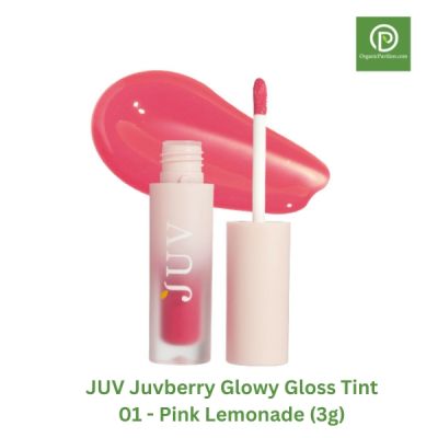 JUV จุ๊ฟเบอร์รี่ ลิปกลอส ทินท์ สี 01 - พิงค์ เลมอนเนต Juvberry Glowy Gloss Tint 01 - Pink Lemonade (3g)