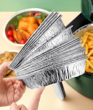 50pcs Oil-proof Aluminum Foil Tin Box Air Fryer Disposable Paper