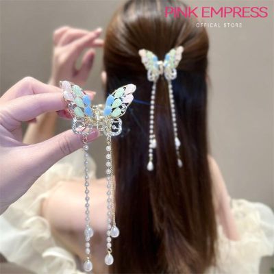 Pearl Tassels Butterfly Metal Hair Claw Beautiful Crab Clip Fashion Hair Clamp Accessories