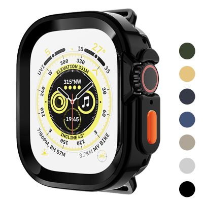 อุปกรณ์เสริมกรอบกันชนสำหรับ I Watch Series 8ปกป้องเต็มรูปแบบเคสสำหรับ Apple Watch ขอบ TPU 49มม.