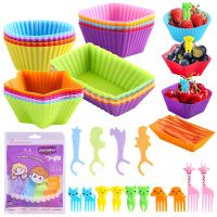 Cute Mini Food Picks Children Animal Cartoon Snack Cake Dessert Food Fruit Forks With Kids Flossers Silicone Baking Cup