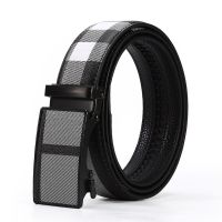 Men Belt Metal Automatic Buckle Brand High Quality Luxury Belts for Men Famous Work Business Black Strap Belts