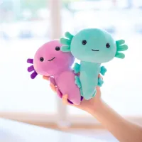 Cross-border new cute soft plush salamander doll Axolotl hexagonal dinosaur toy gift