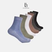 Tất Cổ Cao Trơn B21 Vớ Nam Nữ Vải Cotton Cao Cấp Trơn Khử Mùi Kháng Khuẩn