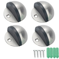 4Pcs Punch Free Safety 4.5X2.5Cm Dome Wall Protector บัฟเฟอร์ยางประตูหยุดชั้นติดตั้ง Heavy Duty สแตนเลส Half Moon