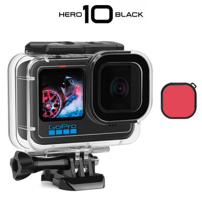 Cover Red Purple Color Protective Diving Underwater Shell Filter 60M Waterproof Case for GoPro Hero 10 9