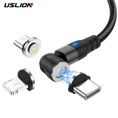 （A LOVABLE） USLION 540องศา Magnetic Type C Data CableCharging MagneticUSB PhoneFor iPhone 12Wire Cord Cable