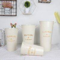 [COD] T creative simple flower bucket wrought iron arrangement shop decoration vase dried customer